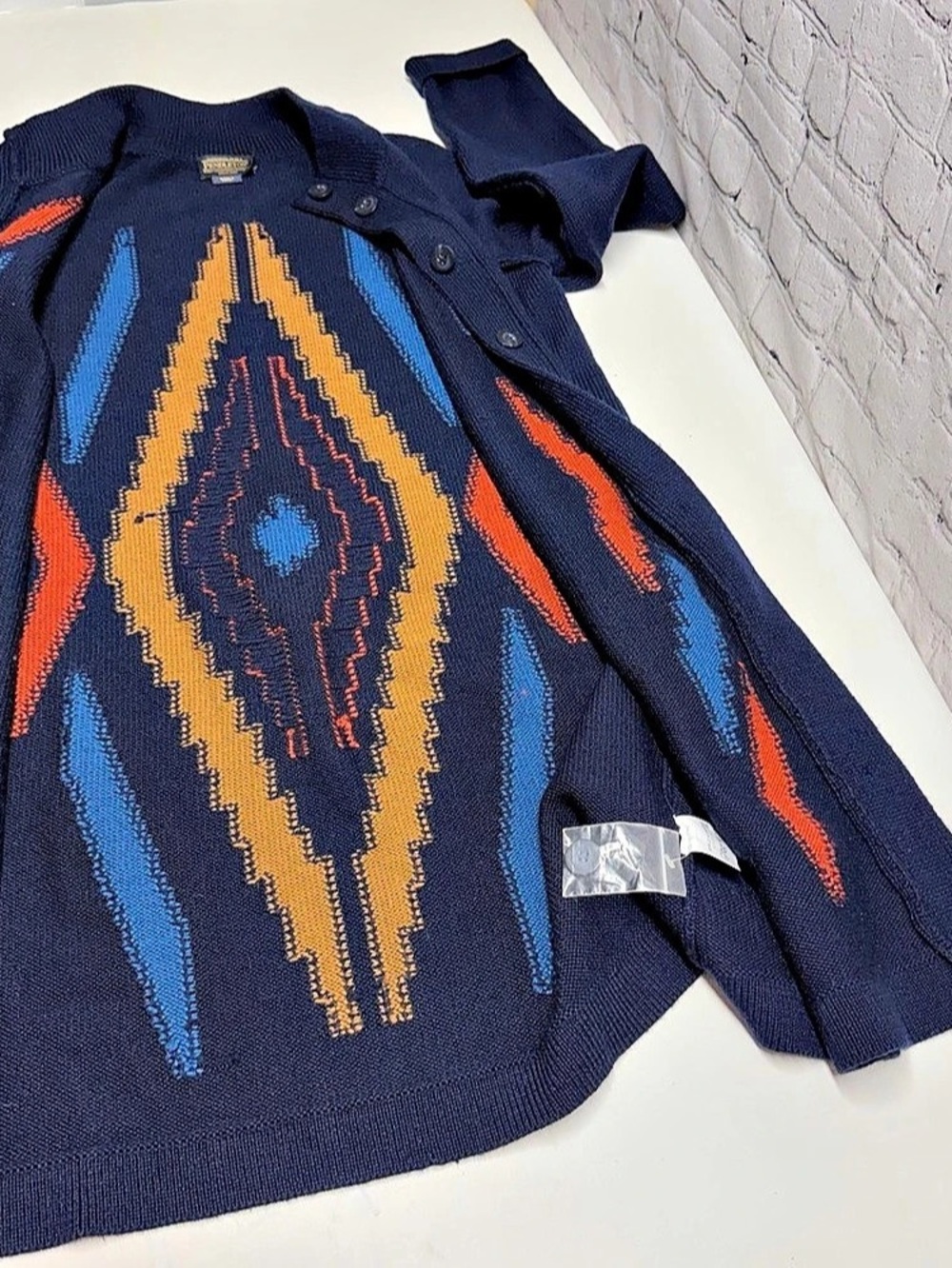 Pendleton Geometric Merino Wool Cardigan Size Large - Picture 8 of 9